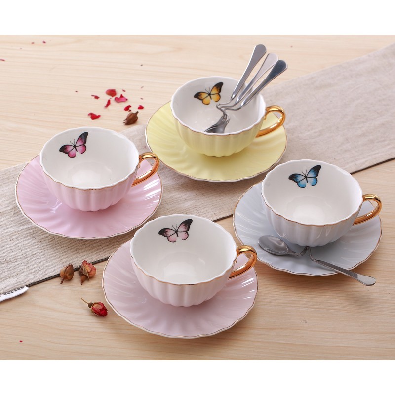 Jusalpha® Elegant Tea Cup and Saucer Set-Coffee Cup Set with