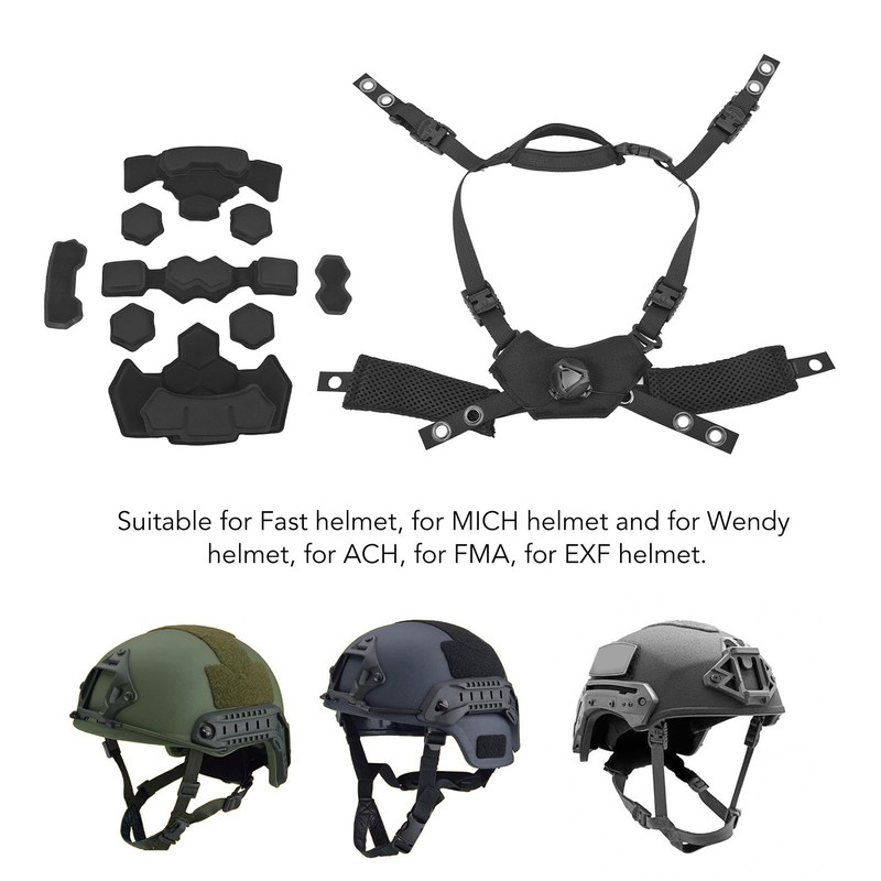 Correa de Barbilla para Casco y Almohadillas para Casco, Acolchado