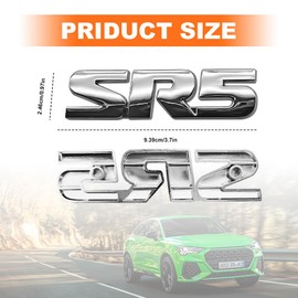 Lyxheth 3D SR5 Metal Emblem, Tailgate Emblems, Car Side Fender Rear Tailgate Decal, Universal Car Decor Accessories Fender Trunk Decorative Badge Stickers for Vehicle Exterior (SR5 Silver, 1PCS)