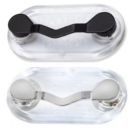 Readerest Magnetic Eyeglass Holders (2 Pack), Eyewear Accessory, Secure Clip for Readers, Sunglasses, ID Badges, Glasses Holders, USA Made (Black & Stainless Steel)