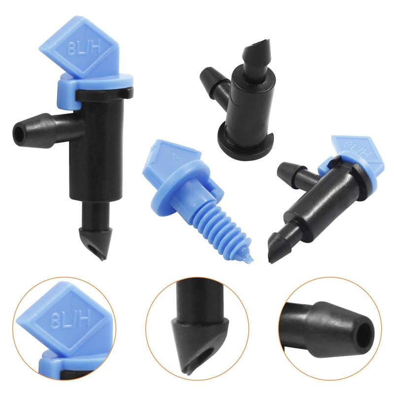 Rierdge 60 Pack 2GPH Drip Emitter Drip Emitters 8L/H Flag
