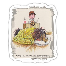 Spreadshirt Thelwell Cute Pony Sleeping Sticker, 10 x 10 cm, white matte