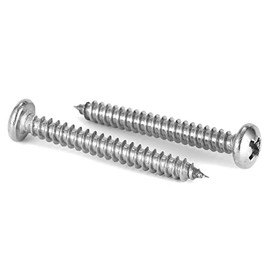 #4 x 1" Wood Screw 100Pcs 18-8 (304) Stainless Steel Pan Head Fast Self Tapping Drywall Screws by SG TZH