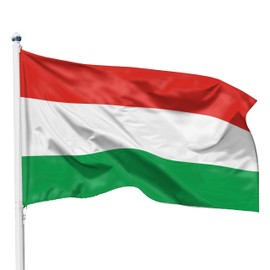 PHENO FLAGS Hungary Flag 90 x 150 cm - Hungary Flag with Brass Eyelets - Durable Flag for Flagpole - 100% Polyester
