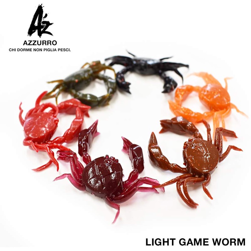 Tsubay Light Game WORM AZW-M M004# Brown/Red Glitter Azurro Crab