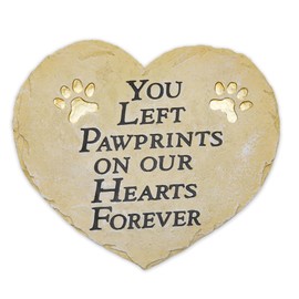 Lily's Home Cat or Dog Memorial Stone - Polyresin Pet Grave Marker, Outdoor Sympathy Gift - Pet Memorial Gifts for Loss, Pet Remembrance & Sympathy Gift- You Left Pawprints On Our Hearts Forever