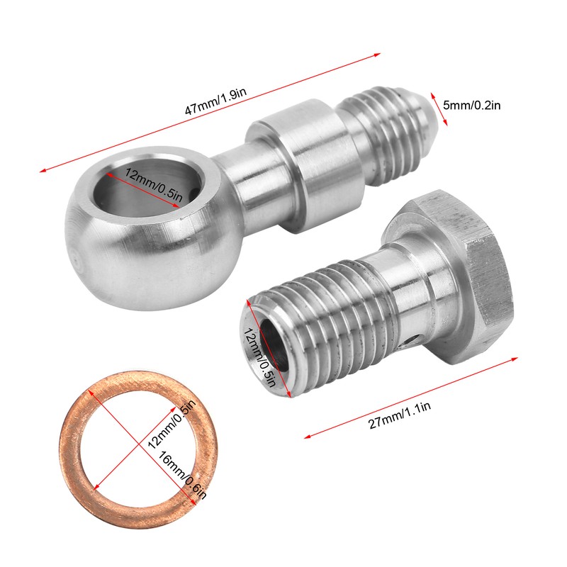 M12 Oil Feed Banjo Bolt Kit Fit for SAAB TD04