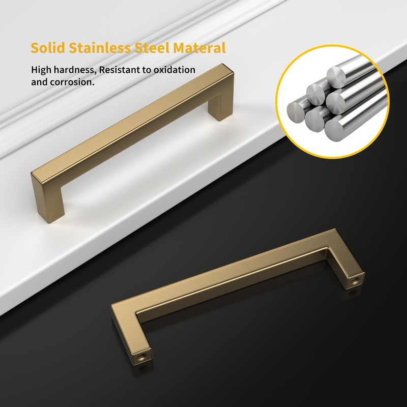 goldenwarm 30 Pack Champagne Bronze Cabinet Pulls Gold Cabinet Handles
