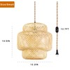Plug in Pendant Light Rattan Hanging Lights with Plug in