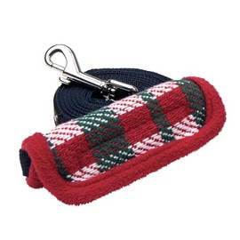 Puppia Festive Dog Leash Checkered Pattern for Small and Medium Dog, Red, Medium