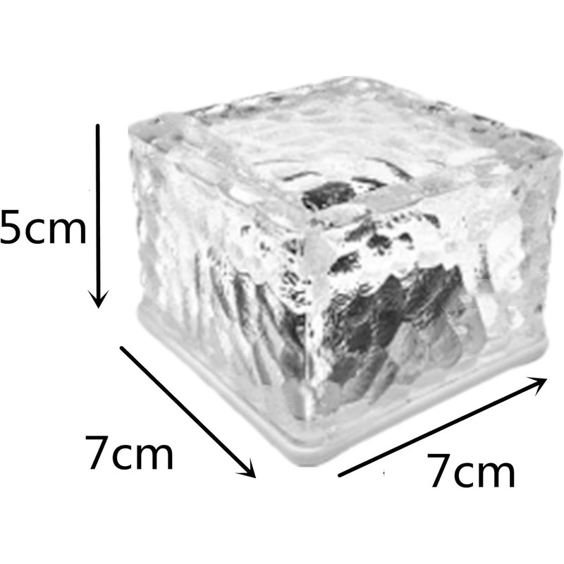 Blumoo 4pcs Solar Brick Lights Solar Glass Cube Light mit