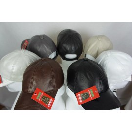 Bahar New 100% Genuine Real Lambskin Leather Baseball Cap Hat Trucker Sports Visor - Grey