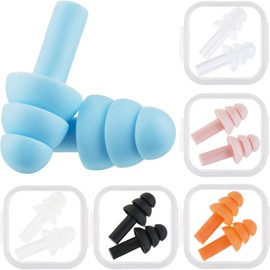 6 Pairs Kids Adults Ear Plugs Swimming Noise Cancelling Reusable Earplugs for Sleeping and Swimming, 6 Assorted Colors(Classic Colors)