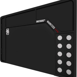 Cleaning Mat with Magnetic Dots – Wall-Mountable，Large (35.5”x11.9”), Large-Gray Cloth - Color: Large- black