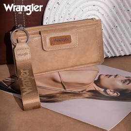 Wrangler Wallet for Women Ladies Female Card Cases Leather Money Organizers Phone Wristlet Keychain Wallet Large Clutch with Coin Purse and RFID Lining WG179-W013DKH