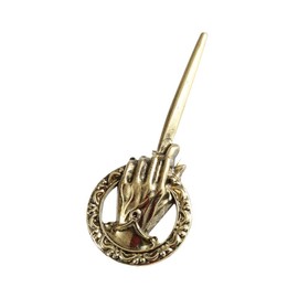 GAUEIOUR Hand of The King Metal Brooch,King's Scepter Hand Alloy Brooch King's Hand Justice Prop Brooch Antique Bronze Brooch for Film and Television Accessories