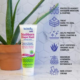 TriDerma Baby Stubborn Diaper Rash Healing Cream Value Pack, (4) 4 Ounce Tubes
