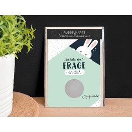 Scratch Card Godfather Rabbit - Will you be my godfather? Scratch card - Birth - ask godfather - ask godfather - announce pregnancy - congratulations scratch card pregnant