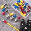 ANCIRS 30pcs Semi-Insulated Piggyback Spade Connectors, Quick Disconnect Piggyback Spade