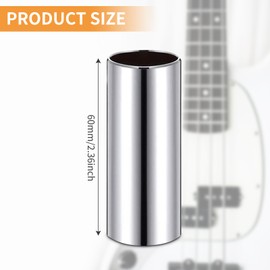Stainless Steel Guitar Slide, Finger and Knuckle Slide Metal Guitar Slides Bottleneck Slides for Electric Guitar Bass Acoustic Guitar and Other Stringed Instruments (6cm)