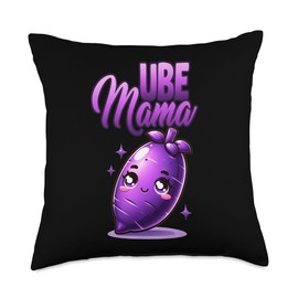 Ube Mama Purple Yam Kawaii Pun Lover Cute Ube Mom Wife Women Throw Pillow
