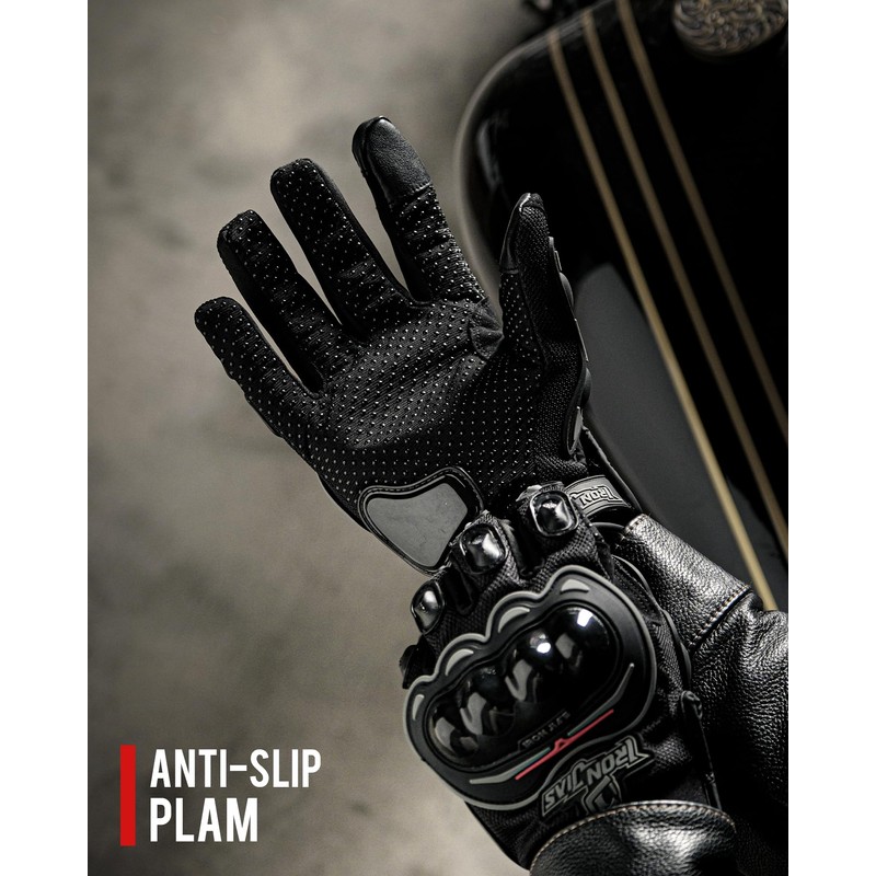 Iron Jia’s Bike Gloves, Motorcycle Gloves, Smartphone-Compatible, Touchscreen-Compatible, Non-Slip, for