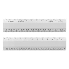 Alumicolor Architect 6 inch Ruler w/ 4 Bevel Scale for Drawing, Drafting & Engineering, Left to Right Calibrations Divided by 1/32, 1/16, 1/8, 1/4, Silver