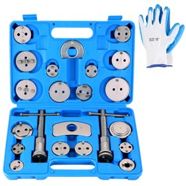 weyleity Universal Heavy-Duty Disc Brake Caliper Tool Kit | 24pcs Wind Back Tool Set for Brake Pad Replacement, Brake Caliper Compression Tool Fits most Vehicles (Blue)