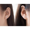 925 Sterling Silver Olive Leaf Ear Climber Simple Minimal Ear