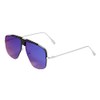 Rimless Geometric Flat Lens Metal Frame Plastic Shield Aviator Sunglasses