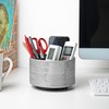 Czzmy Round Leather Art Supply Organizer,Remote Control Holder,360 Degree Spinning,Multi-Functional