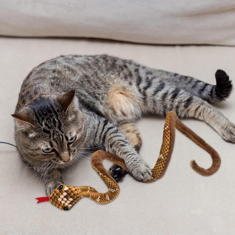 Andiker Catnip Toy,31.5inches Stuff Snake Interactive Snake Toy for Cats