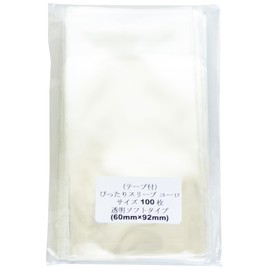 Seiun Shoten Perfect Sleeves Euro Size 2.4 x 3.6 inches (60 x 92 mm) (With Tape), Transparent Soft Type, 100 Sheets