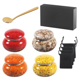 Mini 1.6''Urn Ashes for Women, Small Urns for Human Ashes Keepsake Set of 4, Handicrafted Ceramic Decorative Memorial Container Pet Urn for Dogs, Secrtji