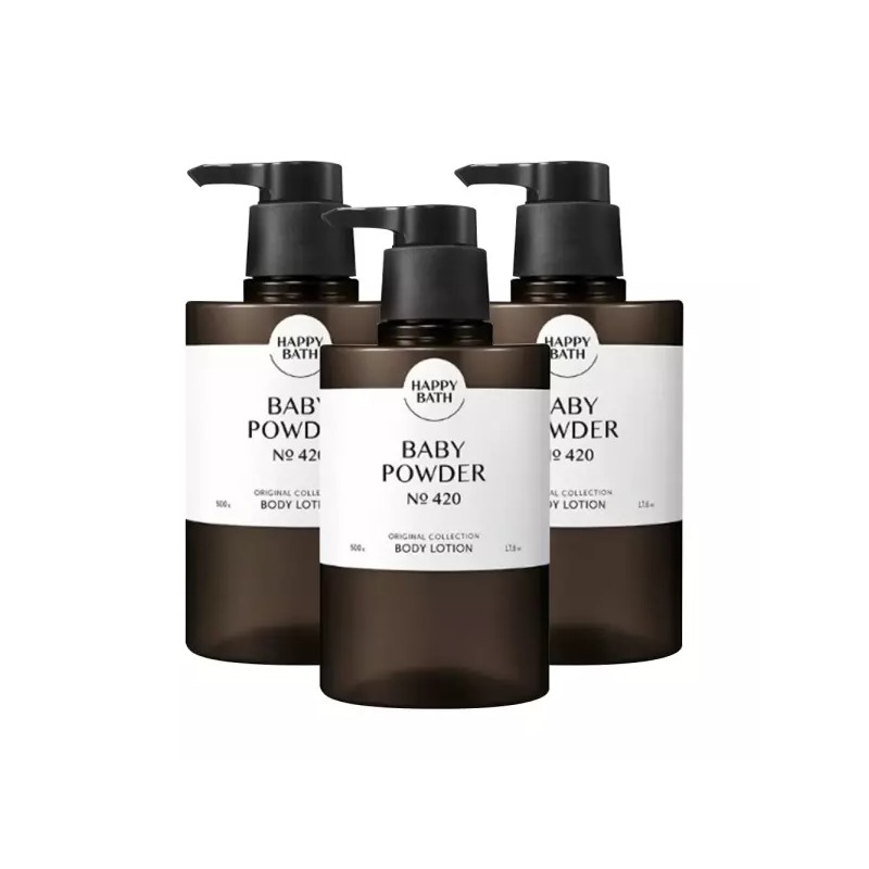 Happybath 해피바스 오리지널 컬렉션 바디로션 베이비파우더 500g 3개 Happybath Original