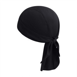TINAYAUE Dew Rags Sweat Wicking Beanie Hat Cooling Liner Cap Outdoor Cycling Bandana Chemo Hat Adjustable Bicycle Head Wraps for Men Women Black