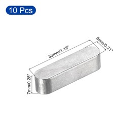 sourcing map 10Pcs Round Ended Feather Key, 8x7x30mm Stainless Steel Professional Parallel Drive Shaft Key Stock for Fasteners Mechanical Industry