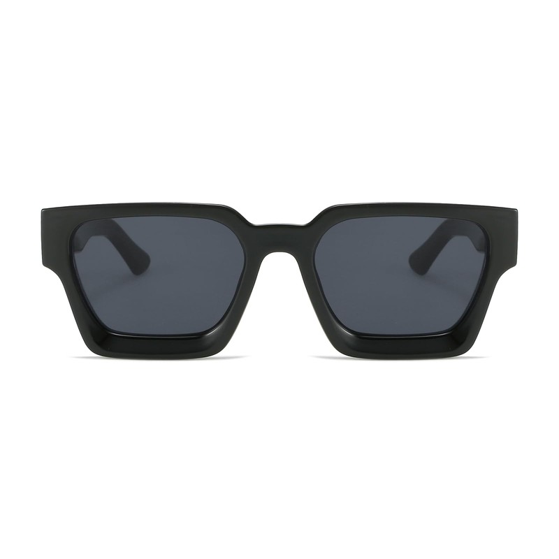 YUELUQU Retro Rectangular Sunglasses Large Square Chunky for Men Women