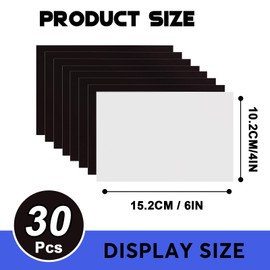 JINGZHAN Magnetic Sheets With Adhesive Backing, 4" x 6", 30 Pack Flexible Photo Magnet, Peel and Stick Strips Paper, Cuttable Sheets