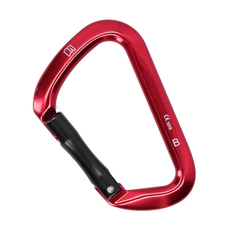 D shape Carabiner Climbing Buckle 25KN Lateral Tension Straight Opening