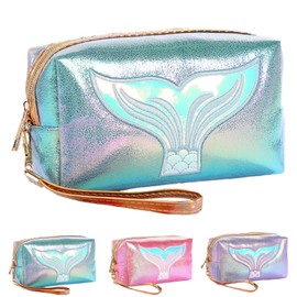 LUKIUP Mermaid Cosmetic Bag, Waterproof Portable Bag for Women and Girls, Cosmetic Organiser Toiletry Bag with Zip, Suitable as a Gift for Girls and Mothers, purple, Portable