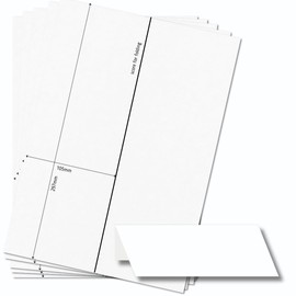 OfficeGear Extra Wide Tent Cards 1-up [25 Sheets - 25 Cards] Perforated Printable A4 190gsm Folding Table Name Place Cards for Various Events – 105mm x 297mm incl Downloadable Design Template