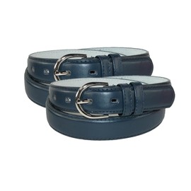 Women's Leather 1 1/8 Inch Dress Belt (Pack of 2), 2XL, Navy