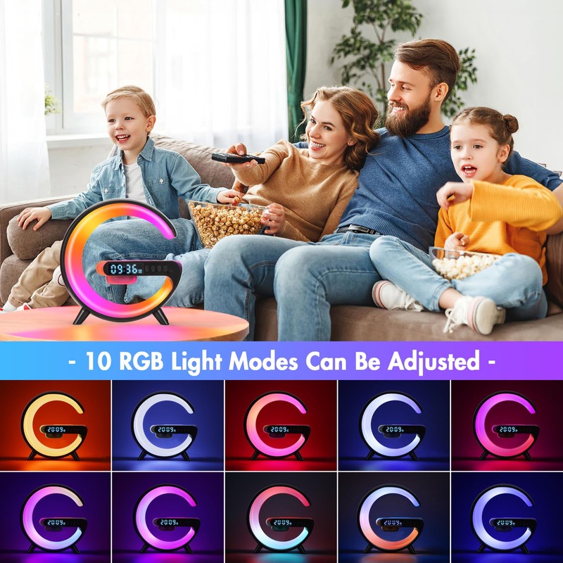 Bedside Lamp with Wireless Charger, Intelligent LED Table Lamp, Atmosphere