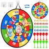 29 Inches Kids Dart Board Set,Foldable Dinosaur Theme Double Sided