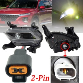 Micarun 2 Wires 2 Pin Fog Lamp Fog Light Connector Wiring Harness Pigtail Plug for Hyundai Santa Fe for Hyundai Ioniq Kia Forte Sorento Sportage KUM 090 Series Female Waterproof Connector PB625-02027
