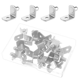 1/4 Inch (6.35mm) Shelf Pins Cabinet Shelf Bracket Pegs L-Shaped Metal Support Peg 1/4 Inch Shelfs Support Pegs Cupboard Shelves Holders for Bookcase Kitchen Closet Shelves Furniture Cabinet, 20PCS