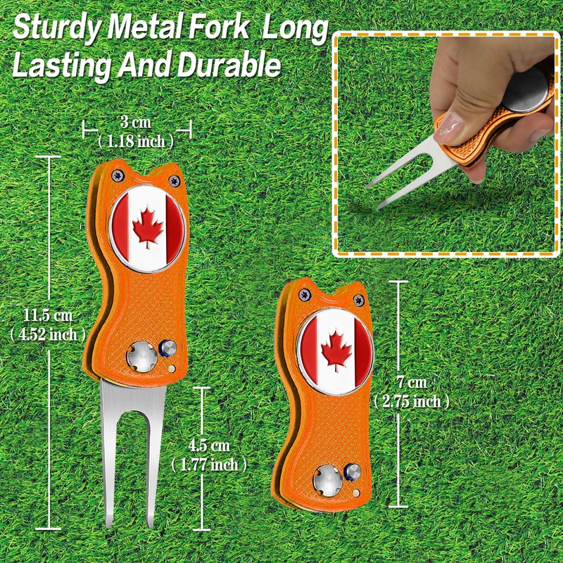 Finger Ten 2 Pack Golf Divot Repair Fixer Tools, Foldable