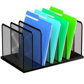 Kuntine.B Organizador de escritorio con 7 compartimentos de malla vertical, organizador de escritorio, clasificador de archivos, soporte de archivos p