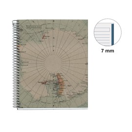 Miquelrius - A5 Notebook, Horizontal Ruled 7 mm, 80 g/m² Recycled Paper, 80 Sheets of one Color, Recycled Notebook, Spiral, Ruled Notebook, Eco Maps
